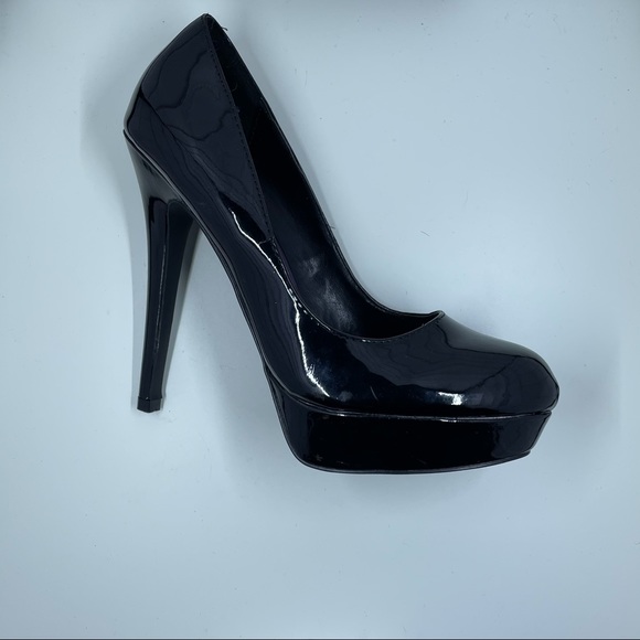 Black Patent Platform High Heels - Picture 6 of 7